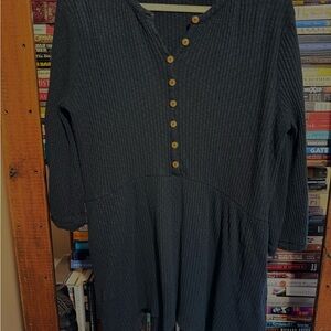 Women's Black Button-Down Tunic